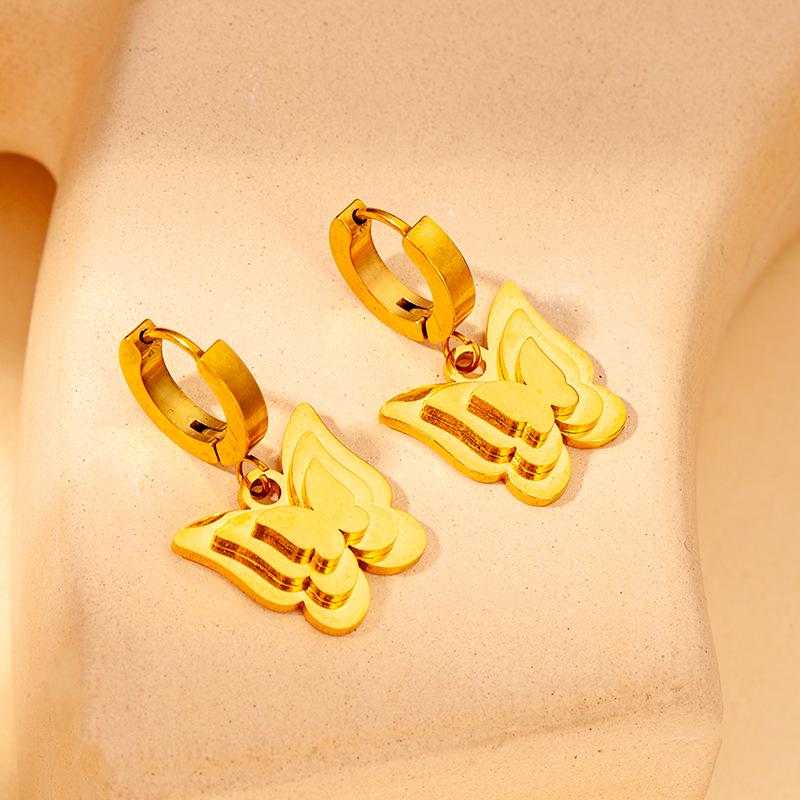 

Elegant European and American Stainless Steel Butterfly Earrings: High-End, Non-Fading, Fashionable Summer Jewelry for Women