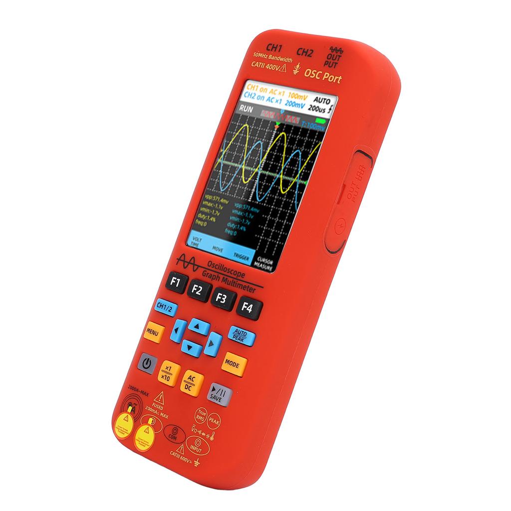3 In 1 Oscilloscope Multimeter Signal Generator 2 Channels 50MHz Bandwidth 250MSa/s Sampling Rate Handheld Oscilloscope