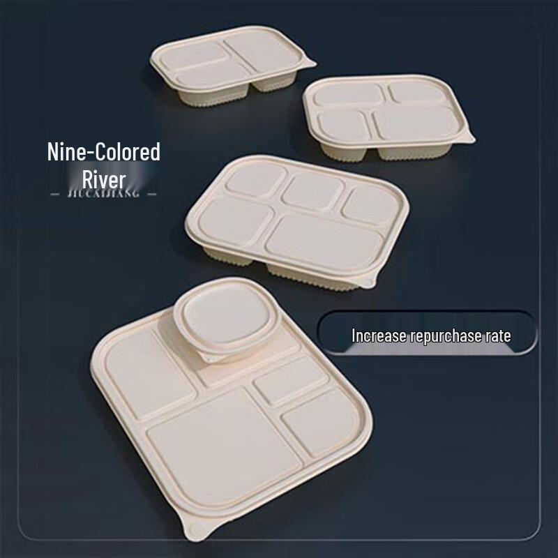 Degradable Corn Starch Disposable 5-Compartment Lunch Boxes