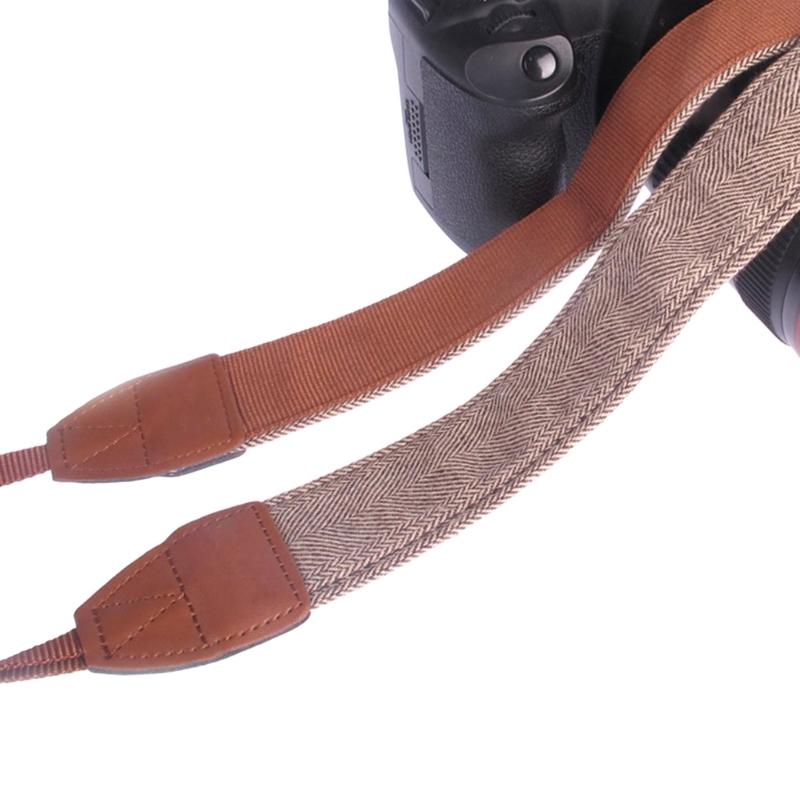 Universal Camera Shoulder Strap Adjustable Neck Lanyard Cotton PU Leather Belt DSLR Cameras Strap Accessory Part