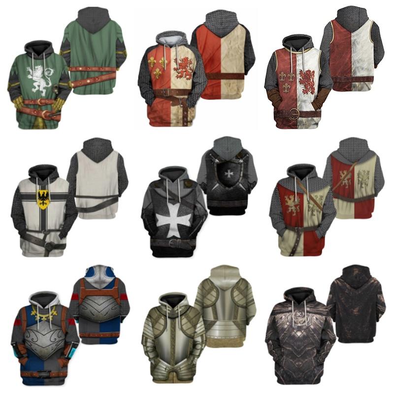 Medieval Hoodie Knight 3d Printed Seatershirt Hooded Pullover Men Women Tops