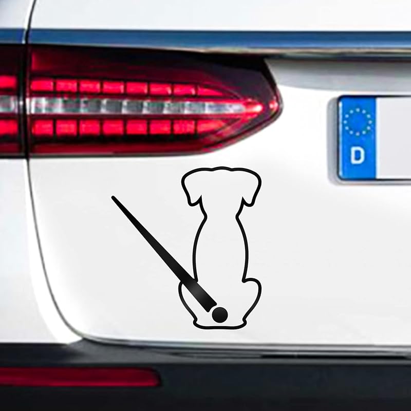 Dog Wiper Sticker for Cars, Waterproof Vinyl Cute Dog Waving Tail Rear Window Windshield Sticker Decal, Funny Lovely Animal Rear Wiper Decoration