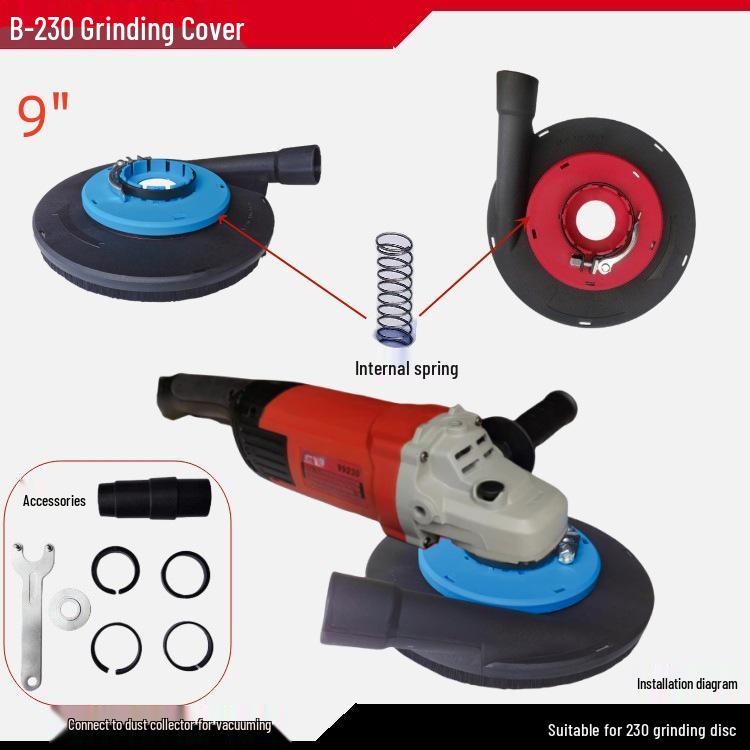 5-Inch Dust Shroud for 125/180/230 Angle Grinder, Concrete Stone Dust-Free Grinding Cover