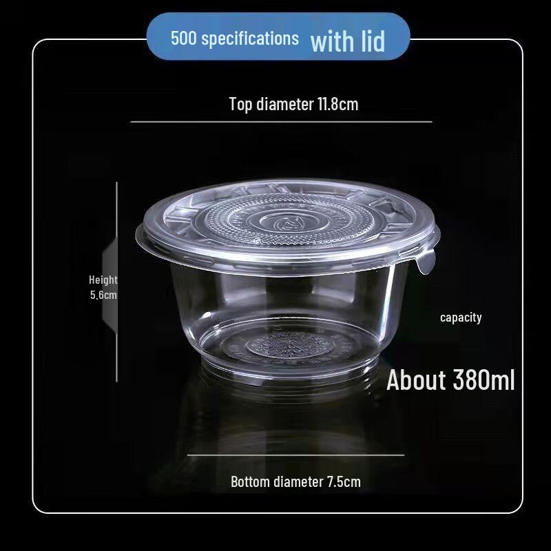 Yuduo Disposable Round Transparent Bowls with Lids