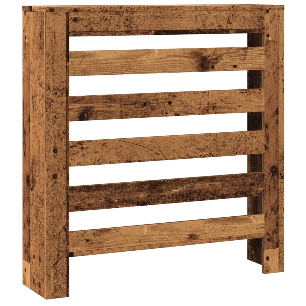 Radiator Cover with Vintage Wood Look 78 X 20 X 82 Cm Wood Based Material
