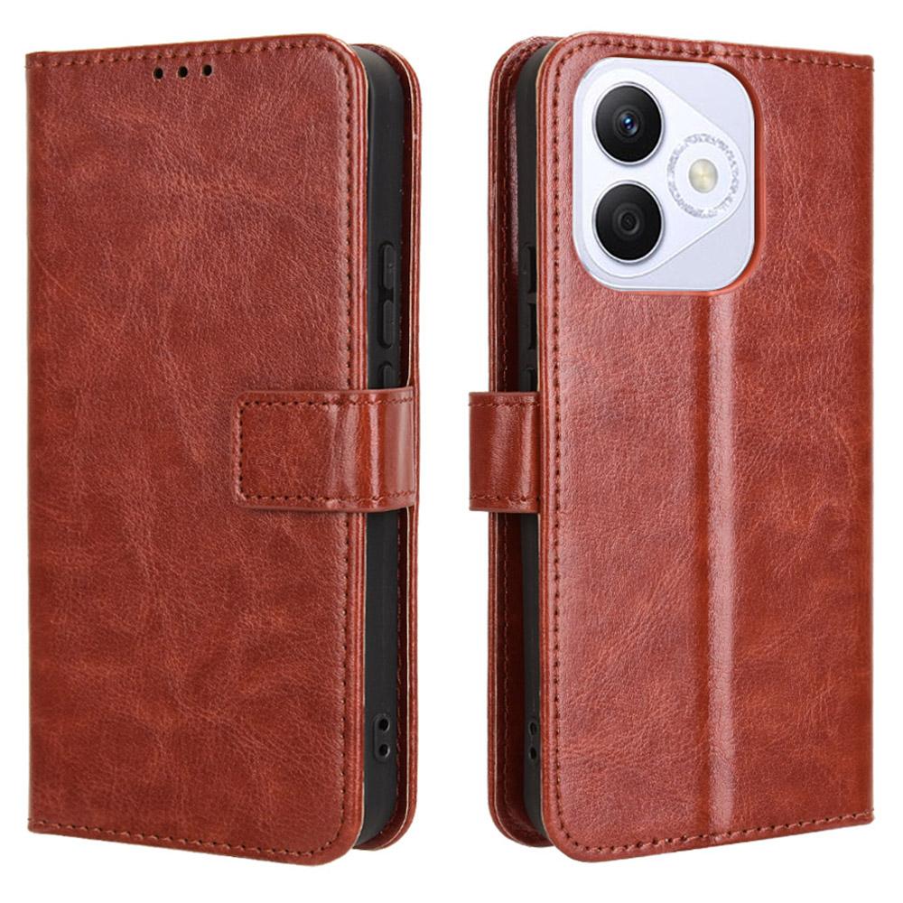 

For Honor X60i 5G Case Crazy Horse Texture PU Leather Phone Wallet Cover D