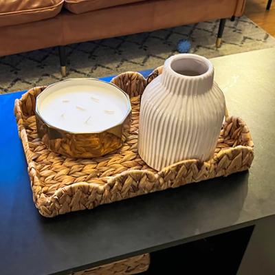 Water Hyacinth Hand-Woven Rectangular Storage Basket Storage Basket Storage Basket Indoor And Outdoor Goods Tray Decorative Baskets