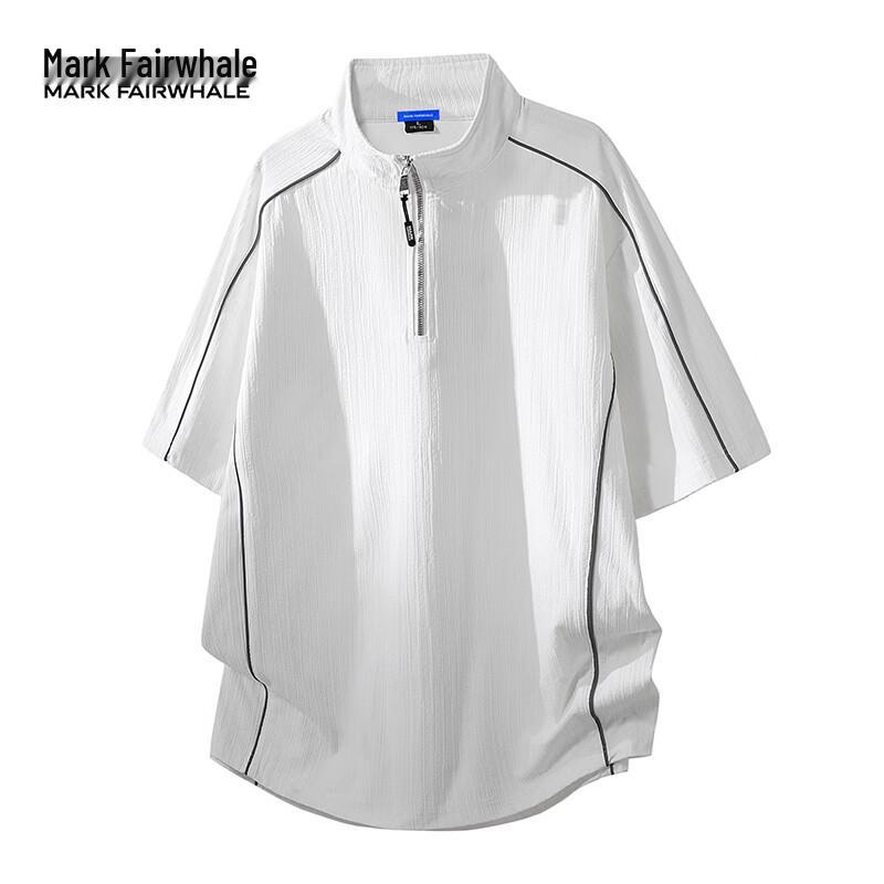 MARK FAIRWHALE Men s Cooling Jacquard Knit Half-Zip T-Shirt XL