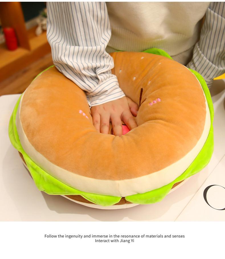Adorable Hamburger Plush Pillow - Creative Food Cushion Toy for Bedside, Waist, or Back - Ideal Birthday Gift for All Ages