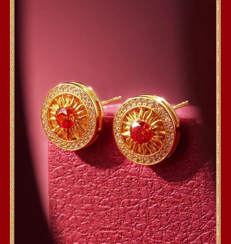 Sunflower Jewelry Set: Stud Earrings, Bracelet, Necklace - Elegant Accessories for Qixi & Valentine's Day