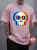 Colorful Skull Hallucination Print Unisex TShirt Soft 100Cotton Casual Short Sleeve Summer Loose TShirt Soft Clothes Hip Hop Tops