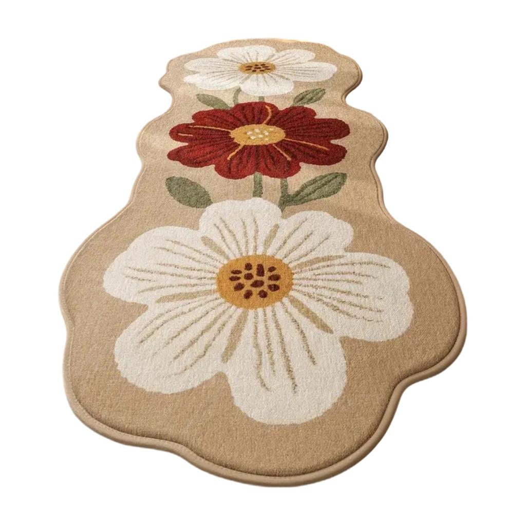 Retro Brown Floral Faux- — Runner, Soft, Warm, And Plush Foot ; Cold- Home Décor