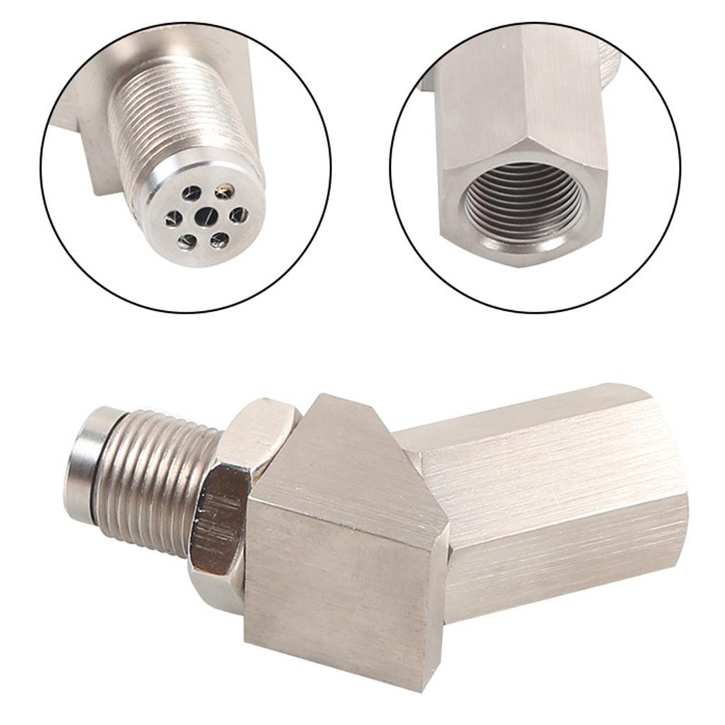 Distanțiere pentru extensor pentru senzorul de oxigen O2 pentru mașină Distanțiere pentru senzorul O2 de 45 de grade cu convertizor catalitic M18 x 1,5 Extensie argintie pentru evacuare