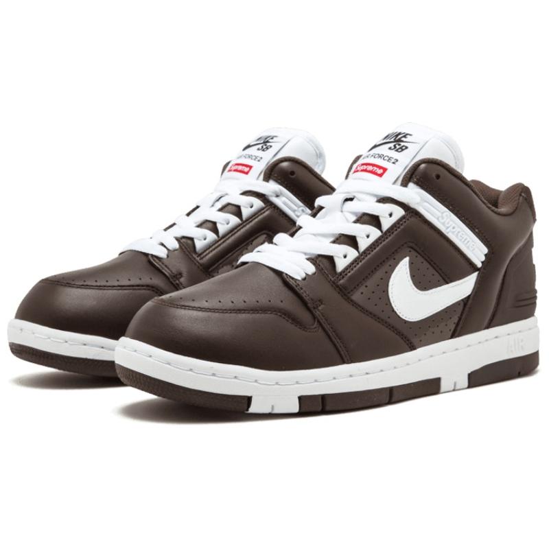 Nike X Supreme Air Force 2 'Brown' Skateboard Shoes AA0871-212