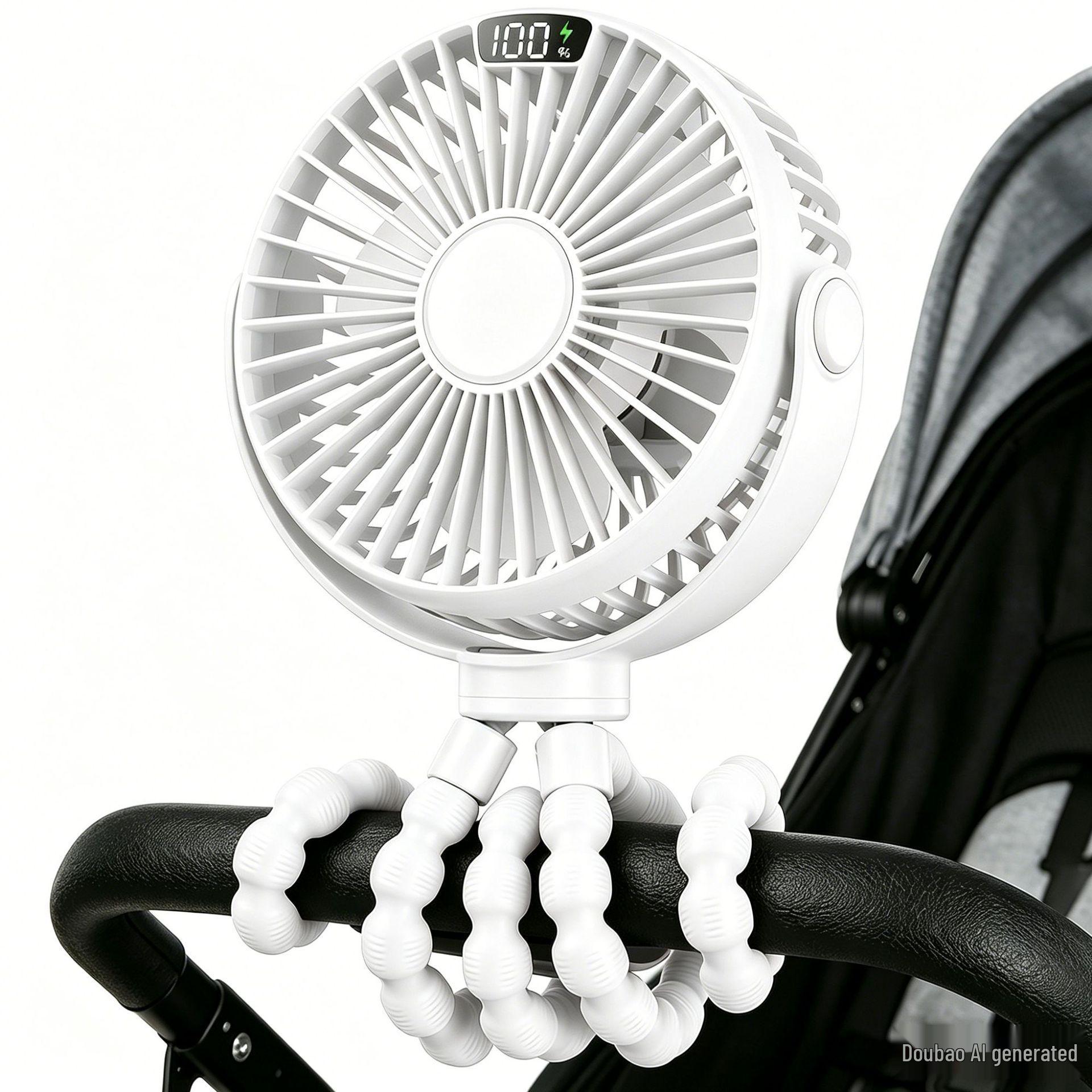 Octopus Baby Stroller & Desktop Mini Fan with USB Charging Tripod Stroller Fan