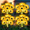 NEWEST 6/3/1Head Solar Simulation Sunflower with Luminous Pole LED Lights Garden Yard Lawn Night Lights Landscape Decor Lamp