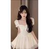 Princess On the Run Dress Women's Summer Short-sleeved Super Fairy Temperament Gentle Engagement Certificate French Retro Little White Skirt