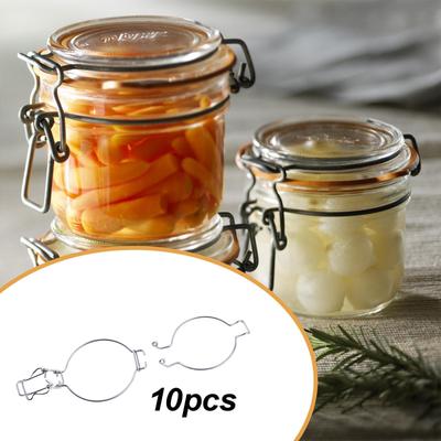 10 Pieces Glass Canning Jar Wire Clamps Fastenings for Tea Leaves, Honey, , Pickles, and More Wide