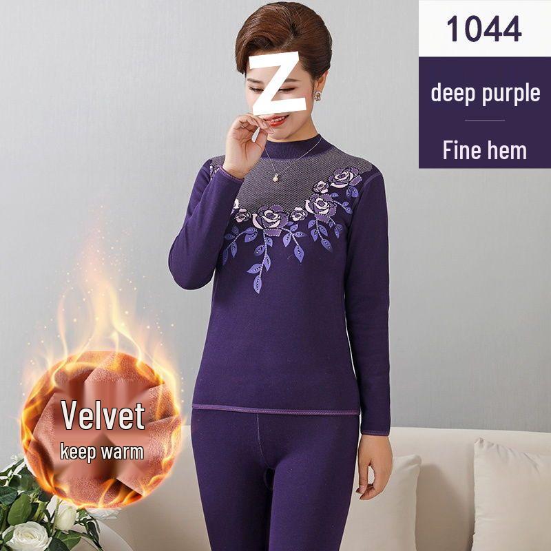 Women's Warm Fleece Set for Mid-Aged and Elderly: Cozy Winter Underwear for Mothers and Grandmothers