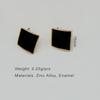 Black Enamel Metal Post Earrings Rhombus Studs Fashion Zircon Bassic Geometric New Style Trendy Accessories Girl's Gift 2022202