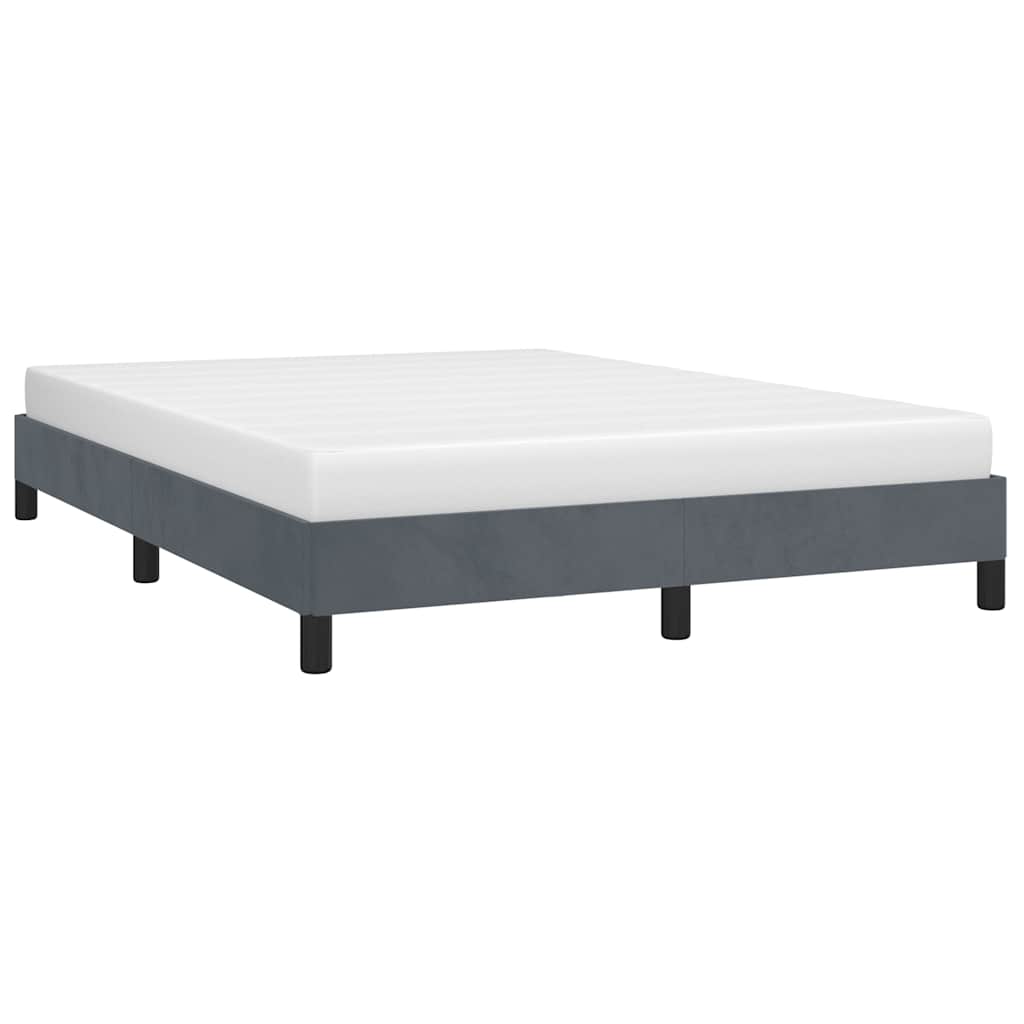 Bed Frame without Mattress Dark Grey 137 x 190 cm Full Velvet