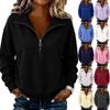 Women's Fashion Zip Up Long Sleeve Neck Sweatshirt