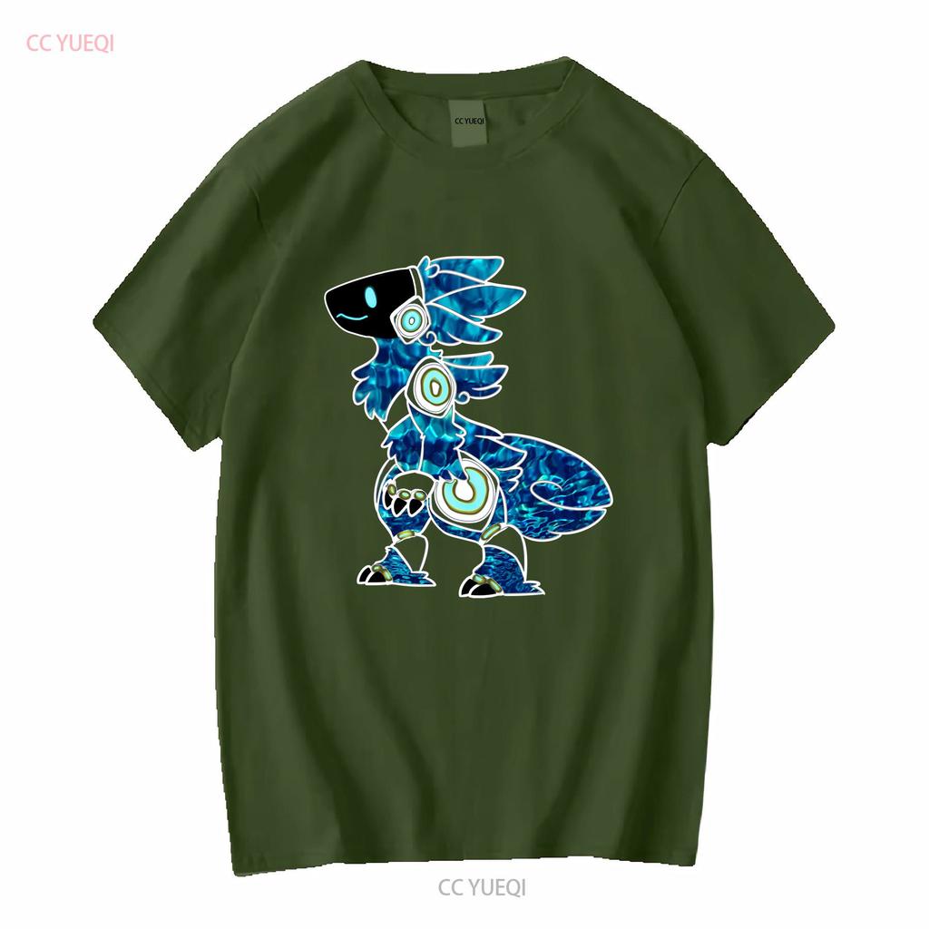 Protogen Furry Fursuit Fursona Meeresblau Muster T-Shirt Langarm Vintage Gewaschen Unisex Freizeitmode Weich Stilvoll