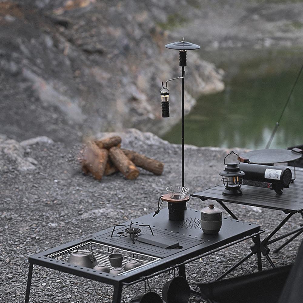 Detachable Portable Lantern Stand Black Folding Lantern Stand Camping Lantern Stand Outdoor Use