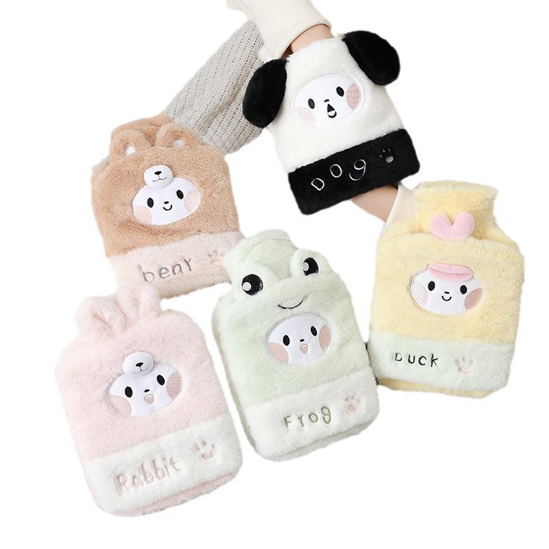 Plush Hand Warmer: Cozy, Explosion-Proof Hot Water Bottle with Washable Cover for Autumn & Winter.