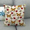 Colorful Butterfly Cartoon Insect Animal Digital Printing Short Plush Pillow Covers For Car Sofa Office Cushion Cover Home Goods