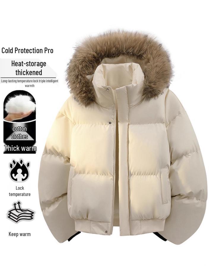 Herrjacka i PU-läder med Örn - Vinterparkas i Amerikansk Stil