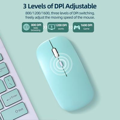 Colorful Bluetooth Mouse, Silent Wireless Mouse, Single-Mode Battery, Office Business Mouse Suitable for Various Laptops