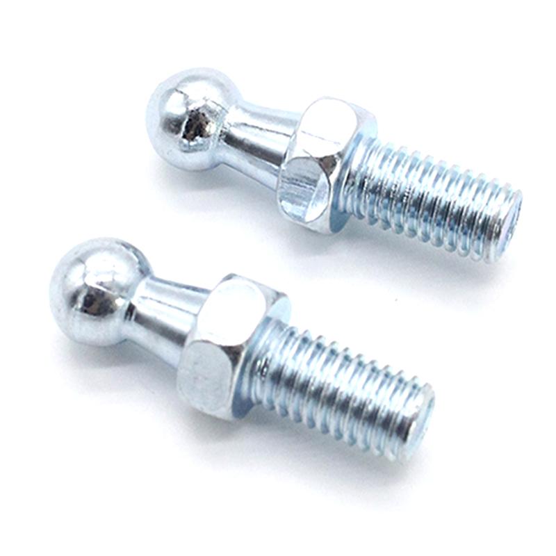 2Pcs M6 M8 Universal Car 10Mm Ball Silver Boot Bonnet Gas Struts Ball Ended End Fitting Pin Joint Valve Spring Holders