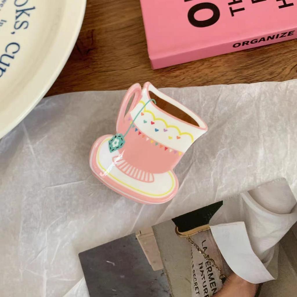 1pc Sweet and Cute Dopamine Girl Coffee Cup Design Grade Creative Hair Grab Personalized Hair Accessories Hair Clip