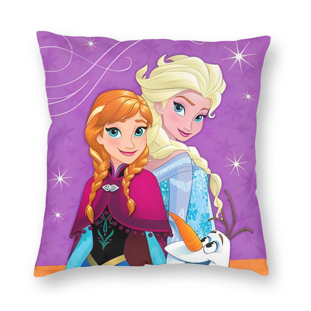 Frozen Princess Elsa  Pillowcase Printed Fabric Cushion Cover Gift Snow Queen Throw Pillow Case Cover Bed Square 18''