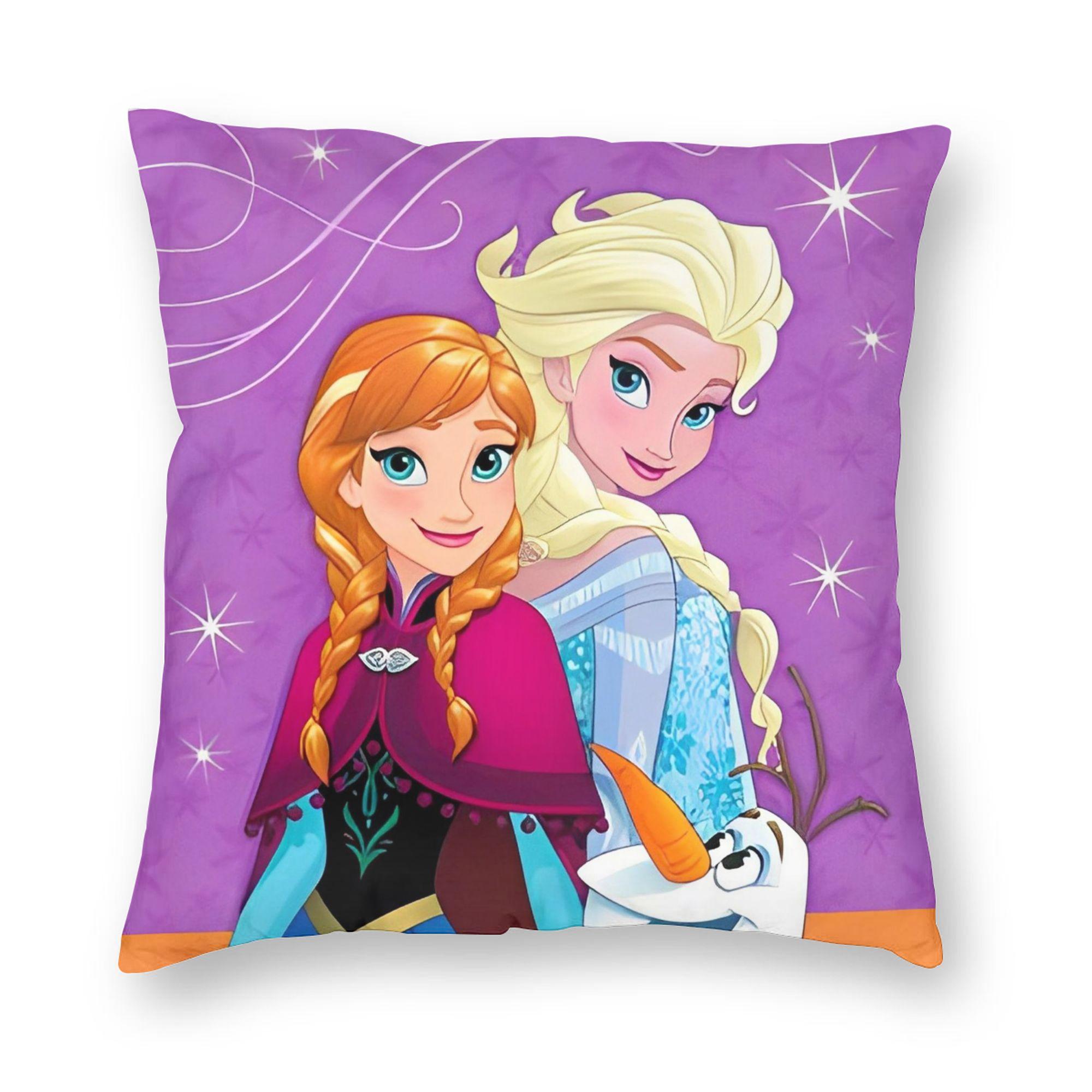 

Elsa Olaf Frozen Pillowcase Printed Polyester Cushion Cover Decorative Throw Pillow Case Cover Car Square 18 30cmx30cm