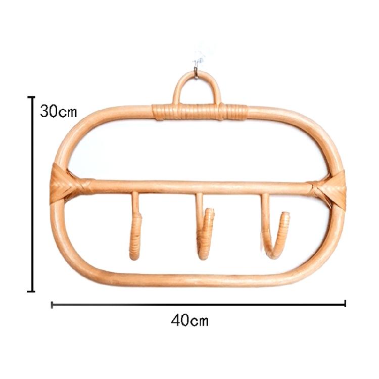Natural Rattan Clothes Drying Rack with Clips Sockings Towels Diapers Bra Racks