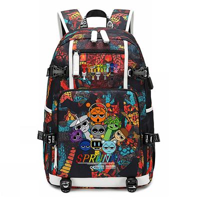 Sprunki Music Box Game School Bag Cute Cartoon Printing Trend College Style Large Capacity Backpack