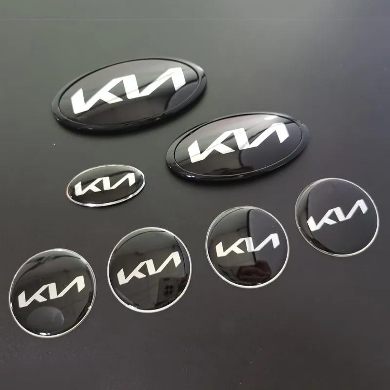 Auto Frontklappe Kofferraum Emblem Lenkrad Logo Aufkleber für KIA Sportage K3 K5 K9 Rio Forte Optima Sorento Ceed Niro Sedona Soul