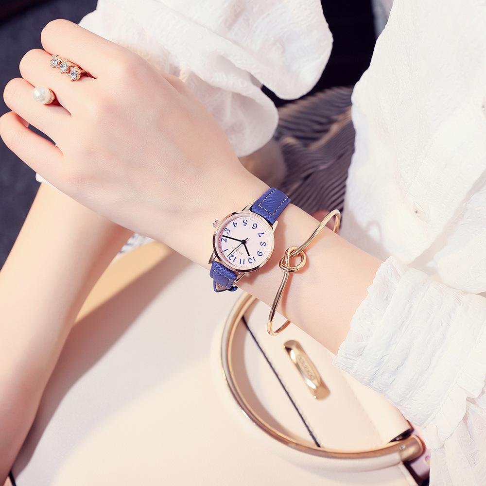 Belt Women's Watch Temperament Digital Scale Quartz Watch Casual Student Watch for Women