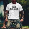 Men Fashion Crew Neck Short Sleeve Letter Print Cotton T Shirt Top
