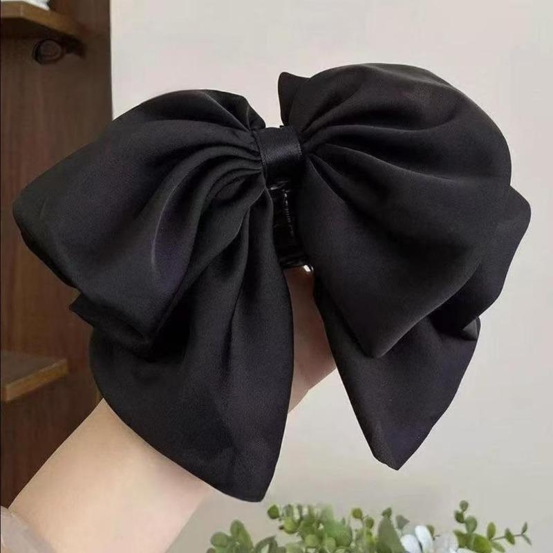 5pcs/set Women Hair Bows,Silky Satin Hair Clips for Girls,oversized Long Tail Hair Clips,large Cute and Aesthetic Hair Barrettes