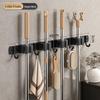 Stainless Steel No-Drill Mop & Broom Wall Mount Hanger