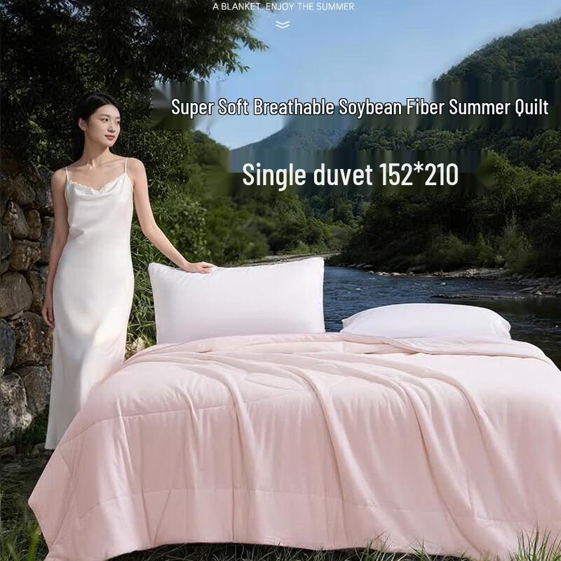 Fuanna Washed Cotton Knitted Soy Fiber Summer Quilt 152x210cm Single