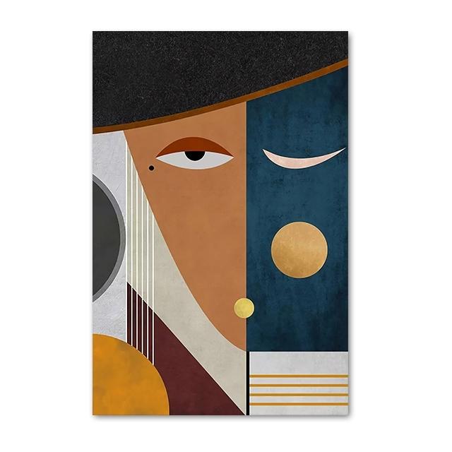 Impression de surface abstraite: Peinture à l'huile d'art mural moderne au milieu du siècle