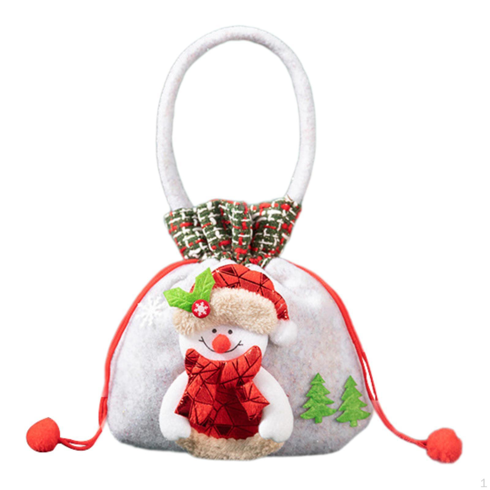 

Рождественский подарочный пакет для кукол, украшение с завязкой, наполнитель для чулок, переносное угощение Snowman