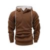 Autumn and Winter Men's Solid Color Jacquard Hooded Sweatshirt Loose Sports Casual Top Jacket