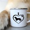 Emaille-Kaffeetasse mit der Aufschrift „I Love Dackel Dog“, für Camping, Picknick, Lagerfeuer, Party, Bier, Saft, Cola, Tassen für die Reise im Freien, Kakao, Wasserbecher
