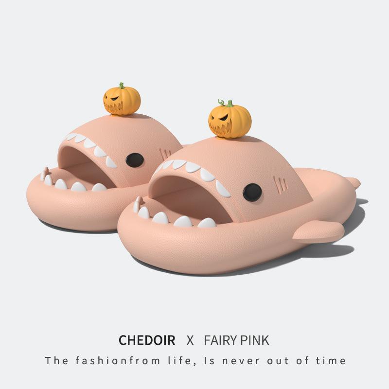 2024 Summer Adult Shark Couple Slippers for Men&Women Beach Shoes Indoor Cartoon EVA Shoes Bathroom Flat Shoes Non-Slip Sandals