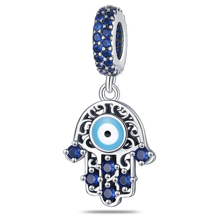 Charming Evil Eye Bead With Inlaid Stones Pendant DIY Handmade Bracelet Jewelry Making Accessories